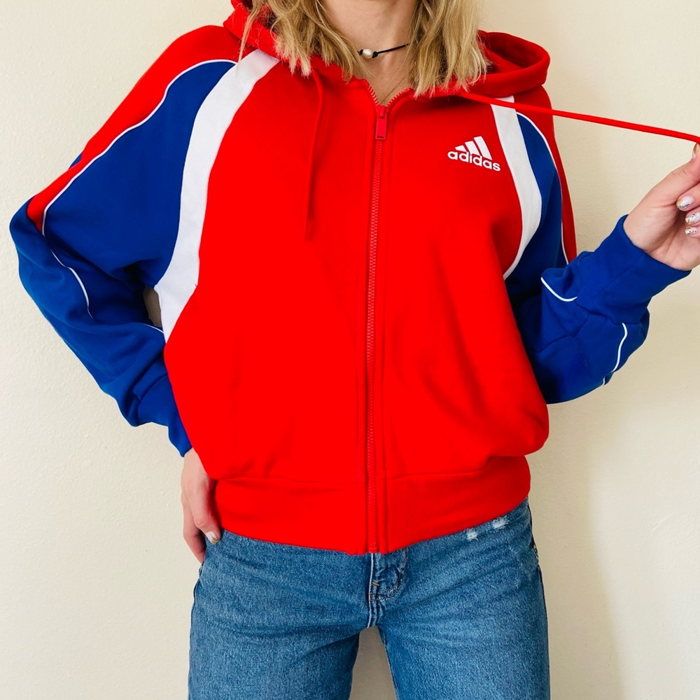 New Adidas track Zip-Up Hoodie Sweatshirt - Picture 2 of 14